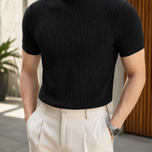Men’s Mock Neck Short Sleeve Shirt